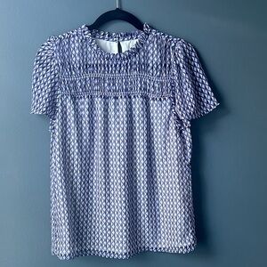 NWOT LOFT women's top size small blue white new short sleeved